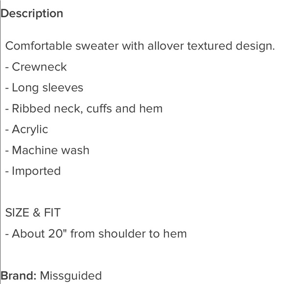 NWT Missguided Sweater - Picture 3 of 5